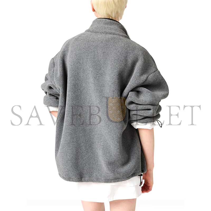 MIU MIU LOGO EMBROIDERED FLEECE SWEATSHIRT MIU MIU LOGO EMBROIDERED FLEECE SWEATSHIRT